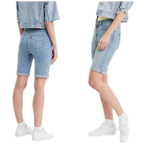NWT Levis Womens Classic Mid Rise Bermuda Shorts - Picture 2 of 6